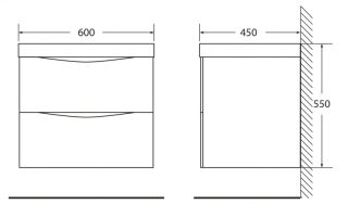 Тумба под раковину BelBagno подвесная 60x55см Bianco Opaco MARINO-600-2C-SO-BO-P